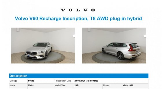 Volvo V60 T8 Recharge Inscription  AT8 eAWD